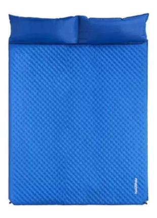 Килимок самонадувний двомісний з подушкою naturehike nh18q010-d, 25 мм, синій