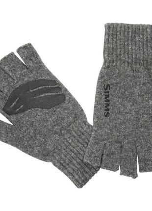 Рукавички simms wool half finger glove steel s/m (13234-030-2030) рукавички зимові рукавички для риболовлі