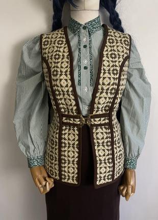 Англия coracle винтажная эксклюзивная шерстяная жилетка жилет в орнамент из шерсти