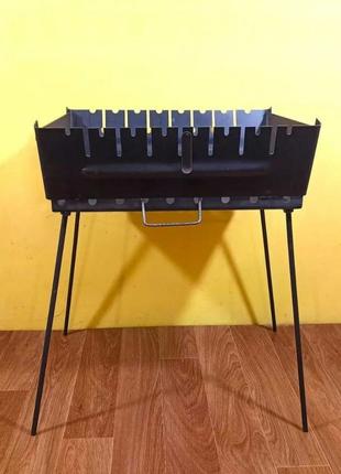 Мангал-чемодан складной на 8 шампуров →разборной →складной сталь 3 мм