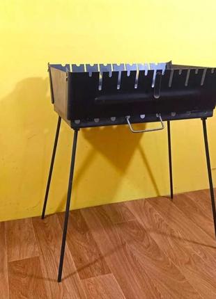 Мангал-чемодан складной на 8 шампуров →разборной →складной сталь 3 мм