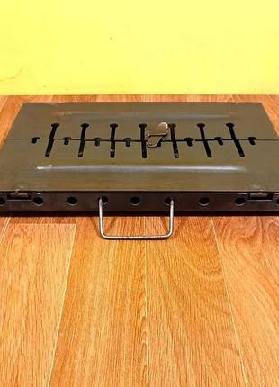 Мангал-чемодан складной на 8 шампуров →разборной →складной сталь 3 мм