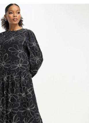 Шикарне з об'ємними рукавами плаття 👗 великого розміру