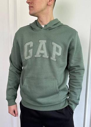 Худи gap laurel wreath green fleece