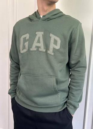 Худи gap laurel wreath green fleece