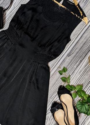 Чорна тонка  сукня з мереживною вставкою dorothy perkins #j3 фото