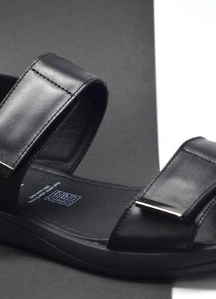 Мужские модные кожаные сандалии черные marion 2349106