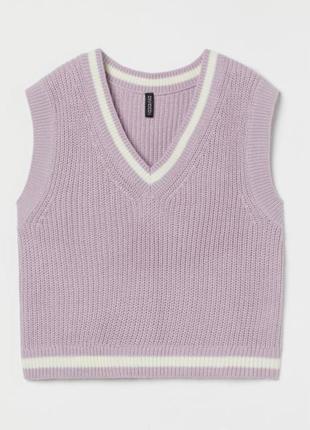 Брендовий укорочений в'язаний жилет divided by h&m етикетка