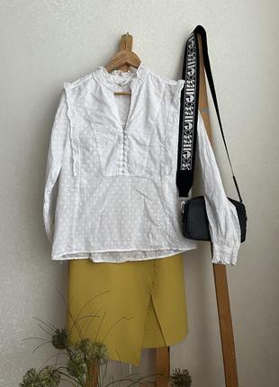 Белоснежная хлопковая блуза h&amp;m