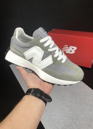 Жіночі кросівки new balance  327 grey white olive женские кроссовки нью беланс 327 серые оливковые с белым1 фото