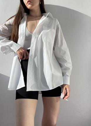Базова бавовняна біла сорочка/рубашка