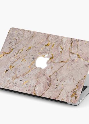 Чохол пластиковий apple macbook air 13 a2681 бежевий мрамор (beige marble) макбук про case hard cover