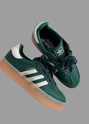 adidas gazelle silver green womens adidas Originals adidas Samba XLG Platform Samba Leather Sneakers IE39 main image 1