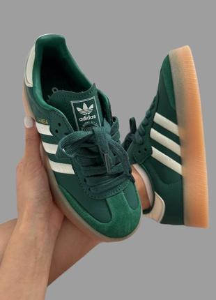 adidas gazelle silver green womens adidas Originals Samba Xlg Men's Putty Grey/Collegiate Green/Gum Shoes, Size: 8
