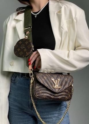 Стильная качественная женская сумка кросс-боди фактурная сумка кросс боди коричневая сумка louis vuitton wave multi pochette