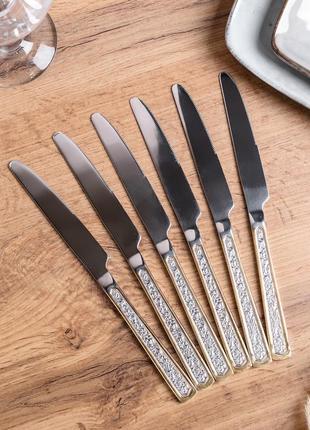 Набор столовых ножей 6 шт нержавеющая сталь гальваническое покрытие столовый набор `ps`