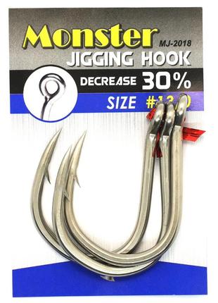 Гачки jigging master 2018 heavy monster jigging hook #13/0 3pcs (рб-2177348) крючок для рыбалки рыболовные крючки гачки jigging
