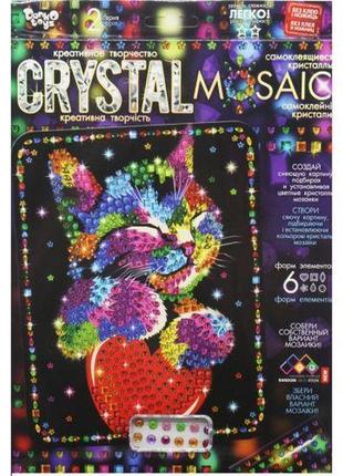 Набір для креативної творчості "crystal mosaic", "кошенятко с сердцем"