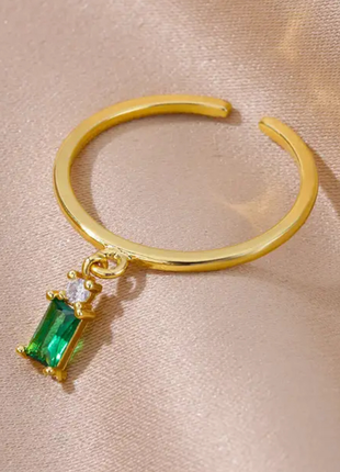 Хрупкое нержавеющее кольцо зеленый цирконий