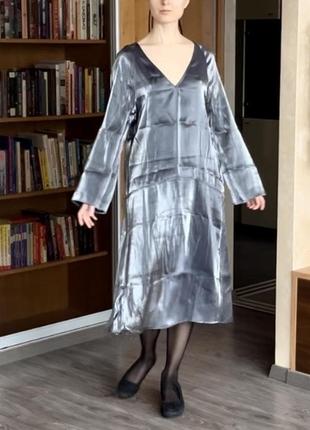 Атласна сукня металік1 фото