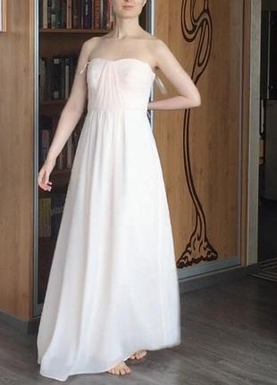 Сукня-бюстьє з відкритими плечима довга в підлогу