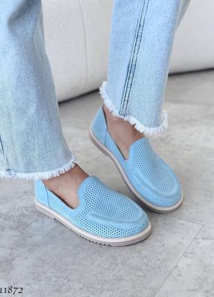 Premium! женские замшевые голубые лоферы весенние туфли натуральная замша весна осень
