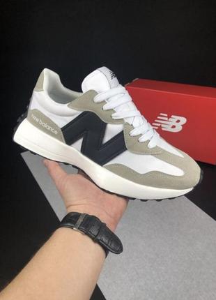 Жіночі кросівки new balance  327 grey white olive женские кроссовки нью беланс 327 серые оливковые с белым8 фото