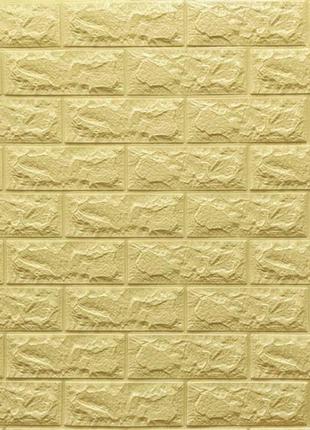 3d панель самоклеющаяся кирпич желто-песочный 700x770x7мм (009-7) sw-00000046