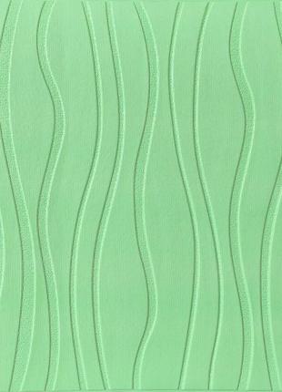 Самоклеюча 3d панель світло-зелені хвилі 600x600x6мм sw-00001327
