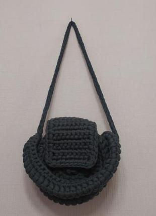 Класна, шкірна, плетена сумка handmade