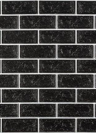 Панель стінова 70*70cm*5mm чорна цегла з білим (d) sw-00001503