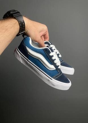 Жіночі кеди сині з білим vans knu skool blue white