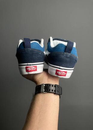 Женские кеды синие с белым vans knu skool blue white