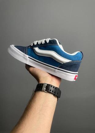 Женские кеды синие с белым vans knu skool blue white