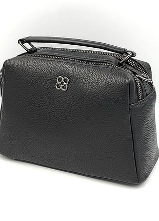 Сумка жіноча шкіряна чорна 8856 black