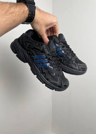 Мужские кроссовки черные с синим adidas response cl bad bunny black blue