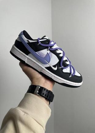 Жіночі кросівки чорні з фіолетовим nike sb dunk low black purple6 фото