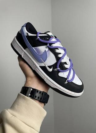 Жіночі кросівки чорні з фіолетовим nike sb dunk low black purple