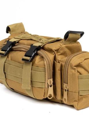 Сумка - подсумка тактическая поясная tactical военная, сумка нагрудная с ремнем на плечо 5 литров кордура