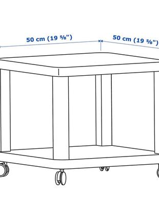 Ікеа tingby столик журнальний на колесах червоний, 50х50см 804.574.395 фото