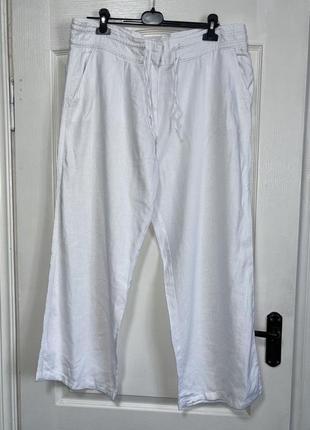 Штани жіночі льон/віскоза  , брюки літо білі