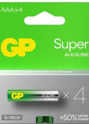Батарейка gp aaa lr3 super alcaline * 4 (24a-u4 / 4891199000058)