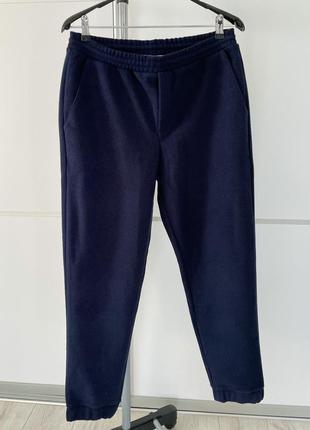 Фактурні штани-джогери mango чоловічі темно-сині базові фірмові стильні зручні
