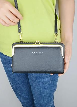 Женская сумочка клатч на плечо, мини сумка кошелек для телефона яркая4 фото
