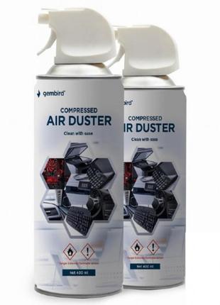 Стиснене повітря для чистки spray duster 400ml gembird (ck-cad-fl400-01)