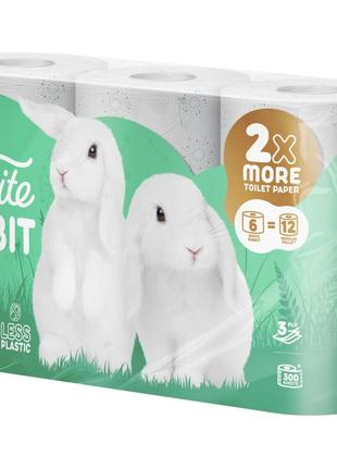 Туалетная бумага grite white rabbit 3 слоя 6 рулонов (4770023346046)