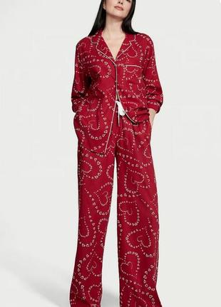 Піжама victoria's secret flannel pj set print довжина long