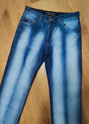 Джинсы мужские синие голубые прямые широкие guess jeans man, размер m