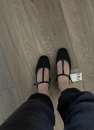 Черные балетки туфли в сеточку zara - размеры 37,38,395 фото