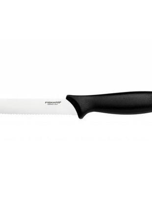 Кухонный нож fiskars essential для томатов 12 см black (1023779)